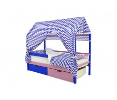 Детская кровать-домик Svogen синий-лаванда