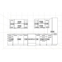 Кухня Вариант фасада Олива-2 Белый металлик/Чёрный металлик
