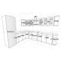 Кухня ДСВ Мебель Вариант фасада Гранд Пепел 1,95*2,75 м