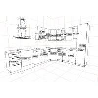 Кухня Вариант фасада Олива-2 Гранат металлик/Чёрный металлик