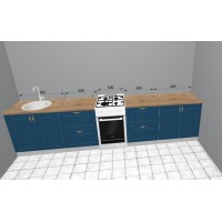 Кухня Гранд (Синий) ДСВ 2,8м( без учета плиты)