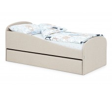  Детская мягкая кровать с ящиком Letmo карамель (рогожка)