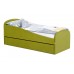  Детская мягкая кровать с ящиком Letmo оливковый (велюр)