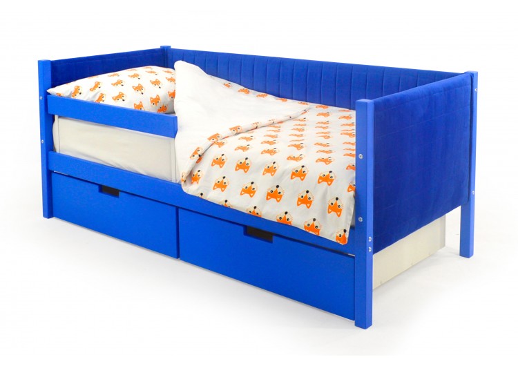 Детская кровать-тахта мягкая  Svogen синий