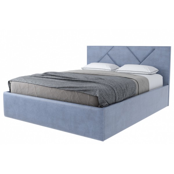 Кровать Лима 1,6 с подъемным механизмом серо-голубая