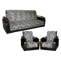 Комплект мягкой мебели Антуан (подлокотники кожзам черный/велюр зебра)
