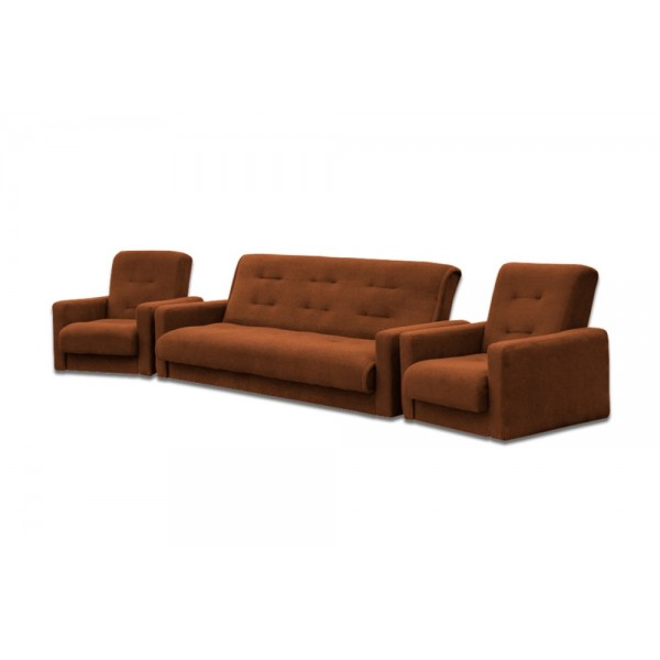 Диван Милан + 2 кресла коричневый