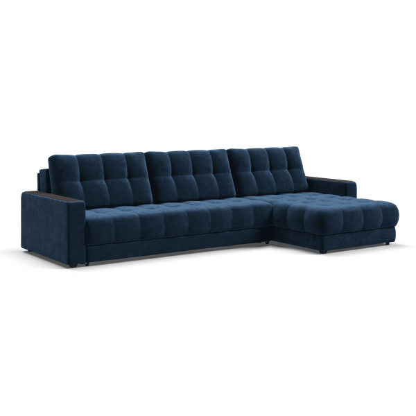 Угловой диван BOSS MAX велюр Monolit синий