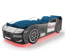 Детская кровать машина Турбо Полиция 2 с подъемным матрасом
