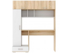 Письменно-компьютерный стол ПКС-1 Сонома-Белый глянец