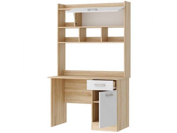 Письменно-компьютерный стол ПКС-2 Дуб сонома/Белый глянец