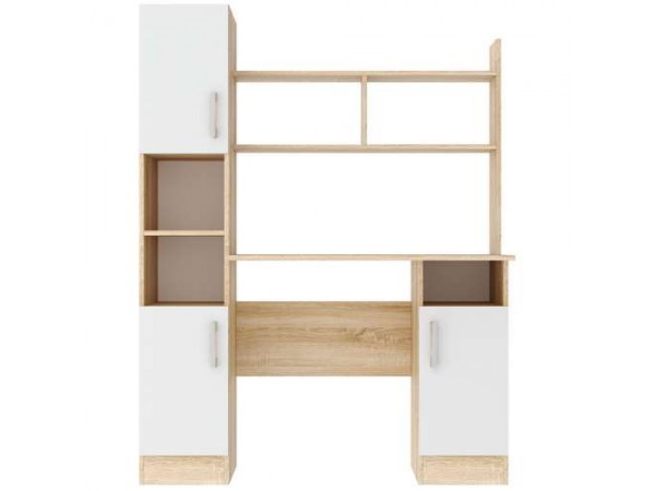 Письменно-компьютерный стол ПКС-6 Дуб Сонома/Белый глянец