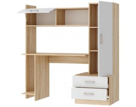 Письменно-компьютерный стол ПКС-7 сонома/белый глянец