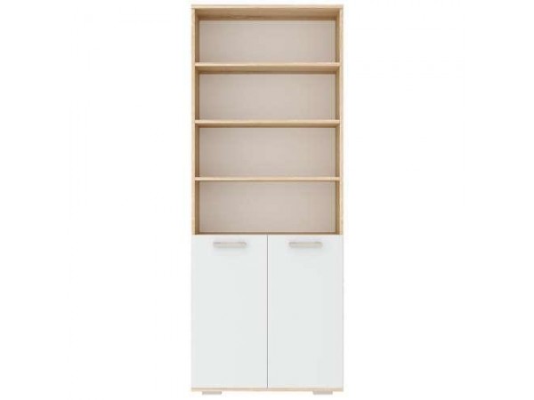 Стеллаж ПКС-8 Сонома/Белый глянец