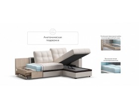 Атланта Люкс угловой диван Экокожа белый