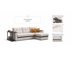 Атланта Люкс угловой диван Экокожа белый