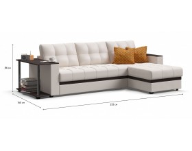 Атланта Люкс угловой диван Экокожа белый