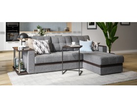 Атланта Люкс угловой диван Рогожка Мальмо серый