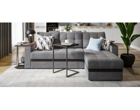 Атланта Люкс угловой диван Рогожка Мальмо серый