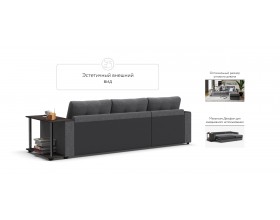 Атланта Люкс угловой диван Рогожка Мальмо серый