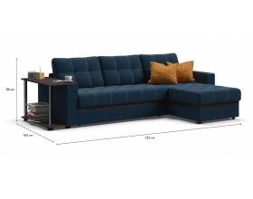 Атланта Люкс угловой диван Рогожка Мальмо синий