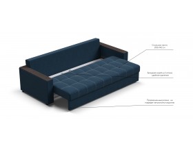 Атланта НПБ 120 диван Рогожка Мальмо синий