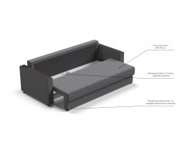Атланта НПБ 120 диван Рогожка Мальмо серый
