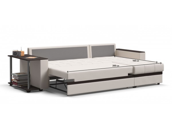 Угловой диван Атланта НПБ экокожа белый