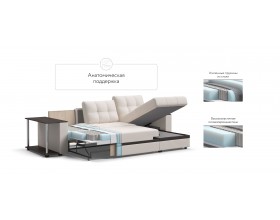 Атланта НПБ угловой диван Экокожа белый