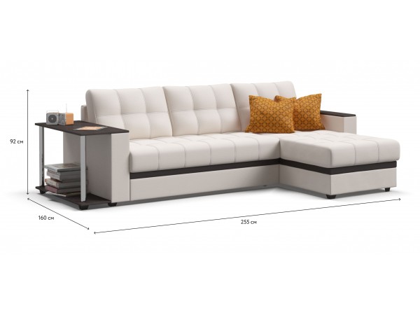 Угловой диван Атланта НПБ экокожа белый