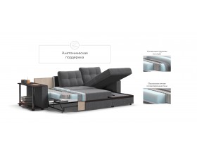 Атланта НПБ угловой диван Рогожка Мальмо серый