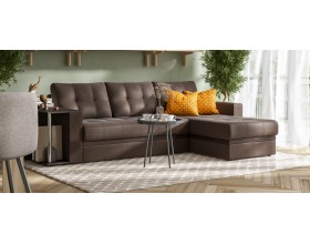 Атланта НПБ угловой диван Рогожка Мальмо шоколад