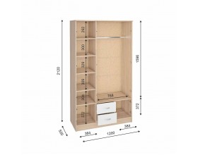 Шкаф 3-створчатый Ронда Шк-3 Белое дерево