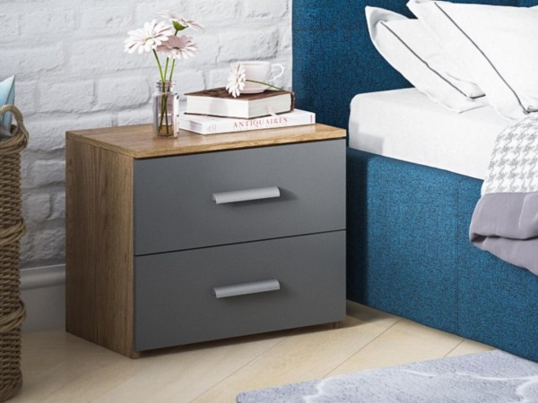 Тумба LUX Крафт табачный + Серый графит