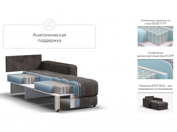 Кресло-кровать BOSS 2.0 велюр Alkantara серый Кресло-кровать BOSS 2.0 велюр Alkantara серый