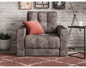 Босс кресло-кровать Велюр Алькантара серый