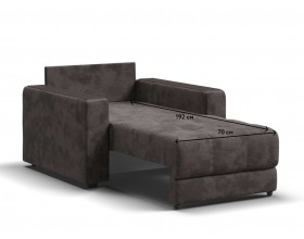 Босс кресло-кровать Велюр Алькантара серый