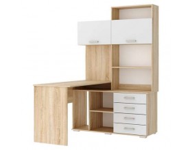 Письменно-компьютерный стол ПКС-11 Дуб сонома - Белый глянец