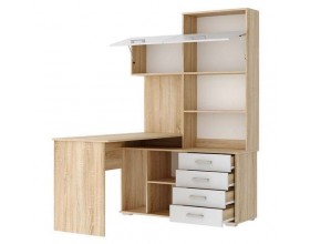 Письменно-компьютерный стол ПКС-11 Дуб сонома - Белый глянец