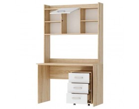 Письменно-компьютерный стол ПКС-9 Дуб сонома - Белый глянец