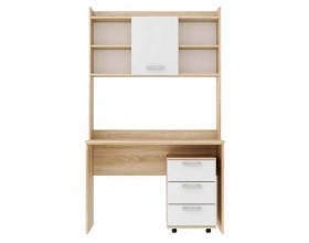 Письменно-компьютерный стол ПКС-9 Дуб сонома - Белый глянец