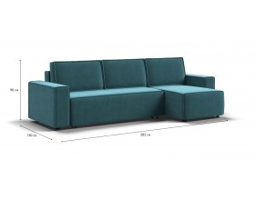 Норд угловой диван Велюр Монолит зелёный
