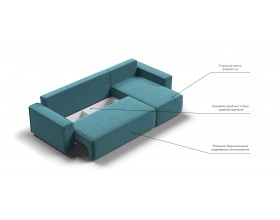 Норд угловой диван Велюр Монолит зелёный