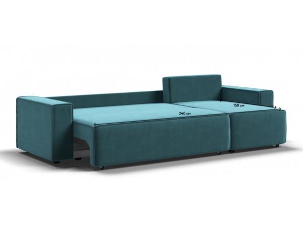 Норд угловой диван Велюр Монолит зелёный