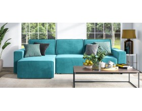 Норд угловой диван Велюр Монолит зелёный