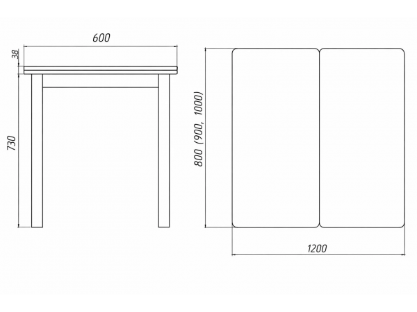 Стол поворотно-откидной «Вильфор» 60*80см(белый)
