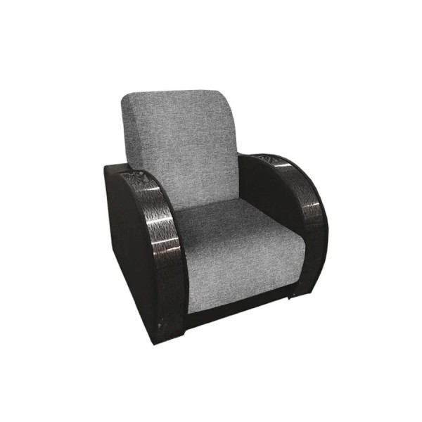 Кресло мягкое Антуан-1 (рогожка серая/кожзам черный)