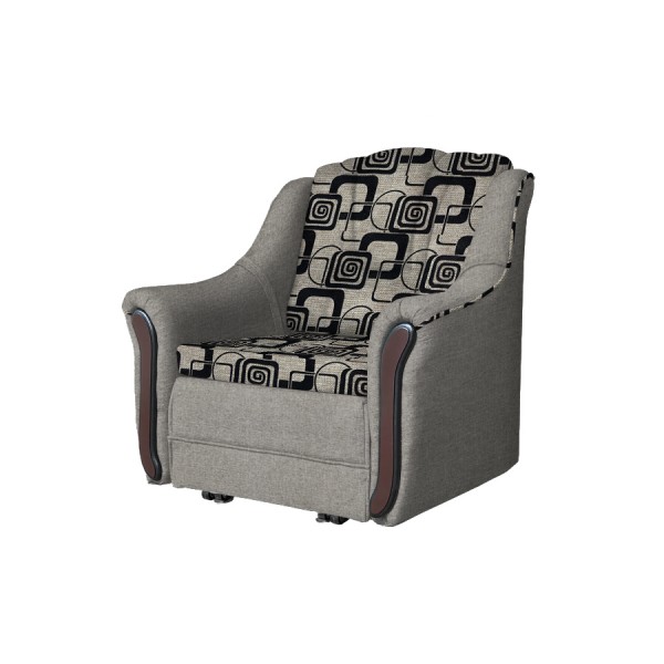 Кресло-кровать Виктория (рогожка кубики коричневые/рогожка бежевый)