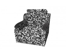 Кресло-кровать Виктория с декором (рогожка завиток черный)