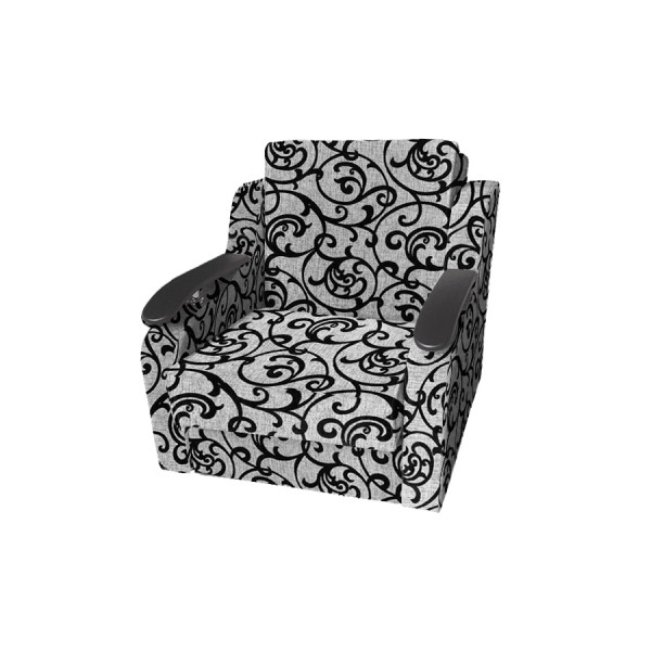 Кресло-кровать Виктория с декором (рогожка завиток черный)